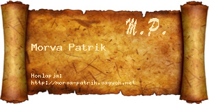 Morva Patrik névjegykártya