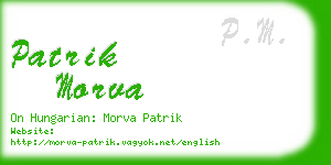 patrik morva business card